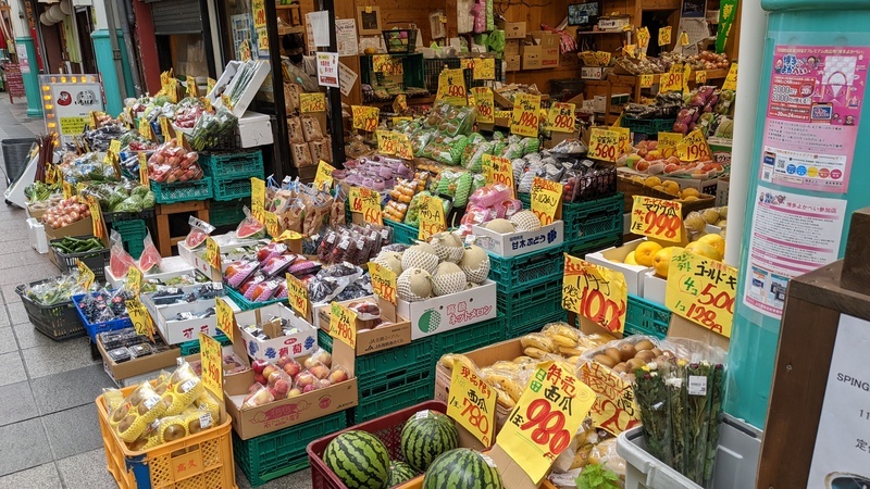 booths of a shopping market