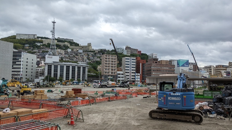 construction site at the Nagasaki train station