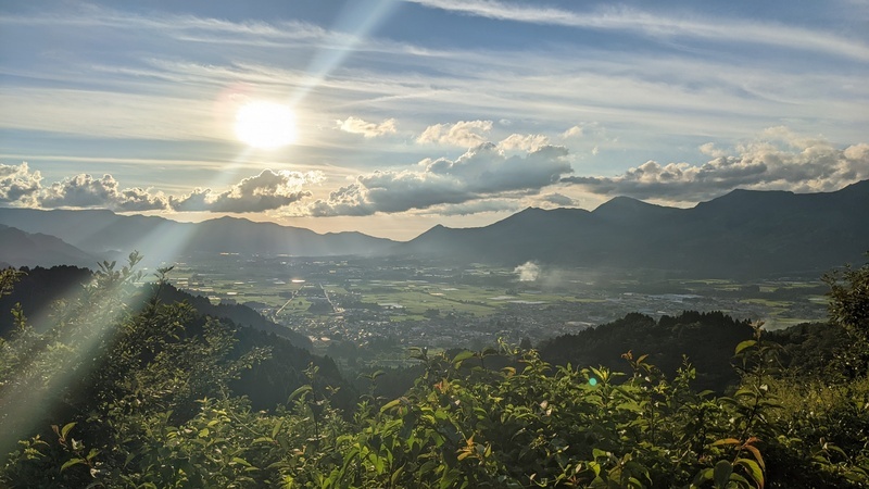 sunset at Mount Aso