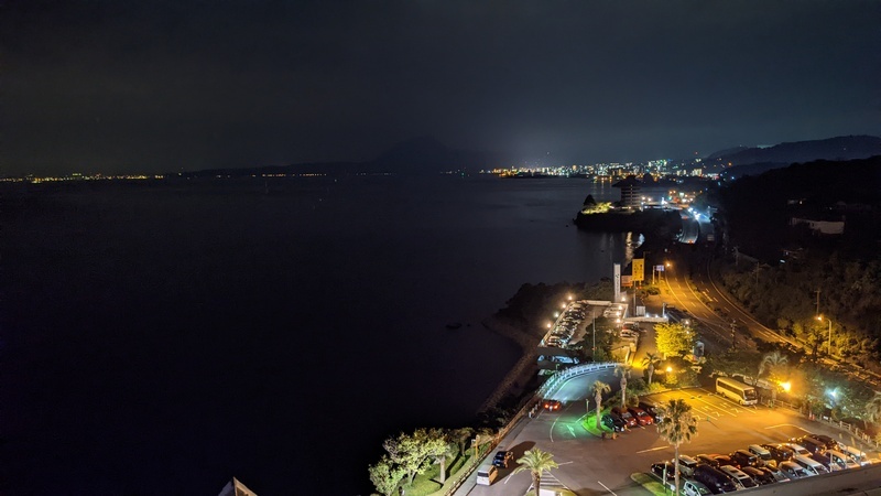 sea at Beppu at night