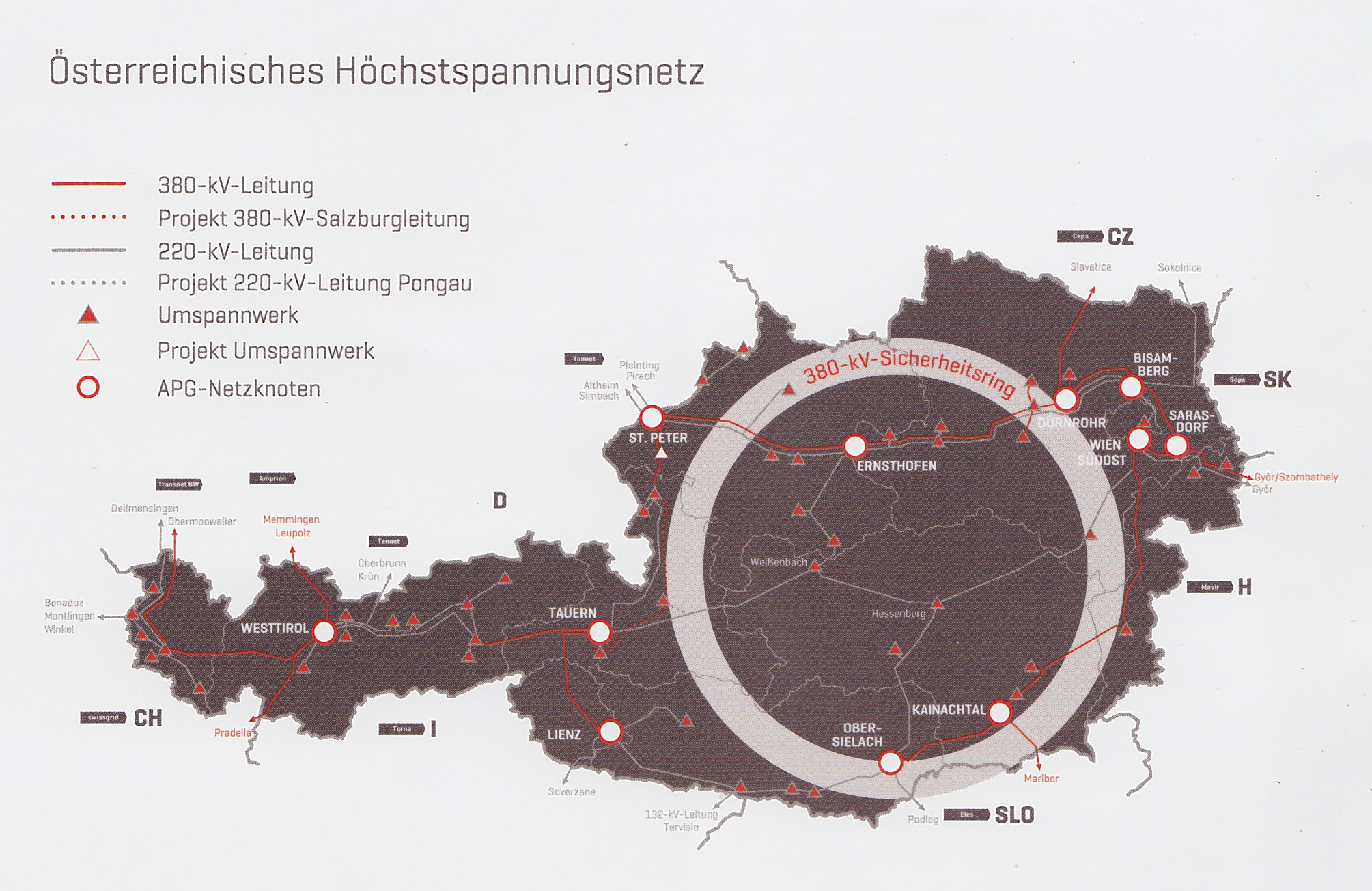 map illustrating power lines maintained by APG